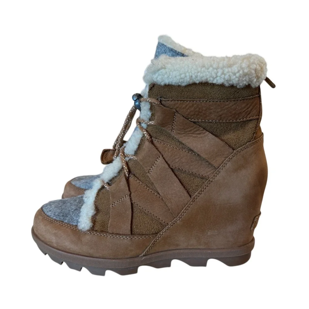 Sorel Joan of Arctic II Sherling Wedge Boots Women's 7.5